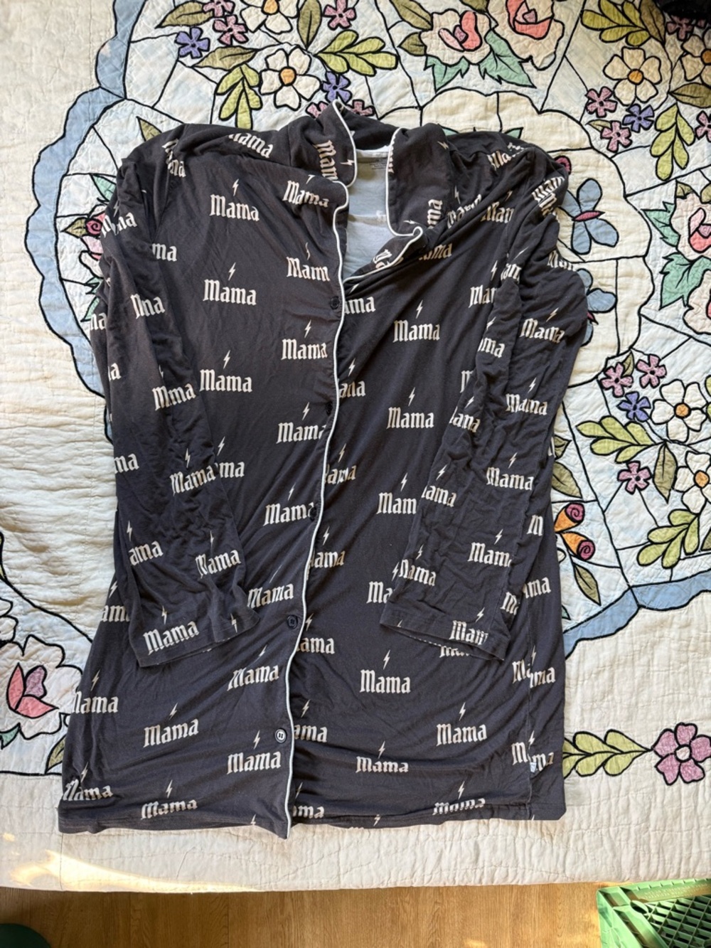 One little love co. Bamboo button up Mama Printed Nightgown